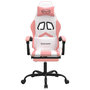 Voir la diapositive 3 : VIDAXL Chaise de jeu pivotante et repose-pied Blanc et rose Similicuir