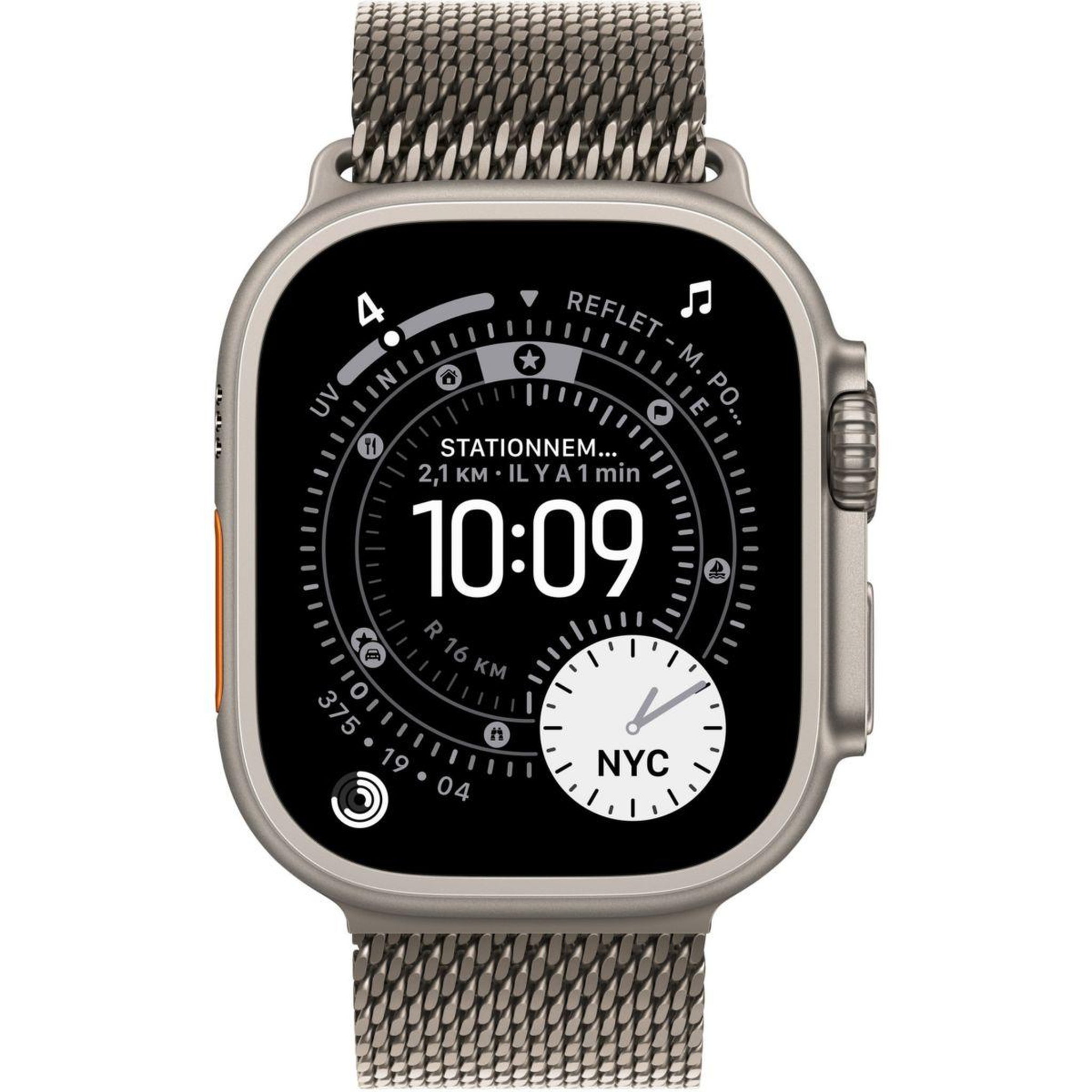 Voir la diapositive 2 : APPLE Montre connectée 49mm Tit Naturel Milanais Ultra 3 L Cellular