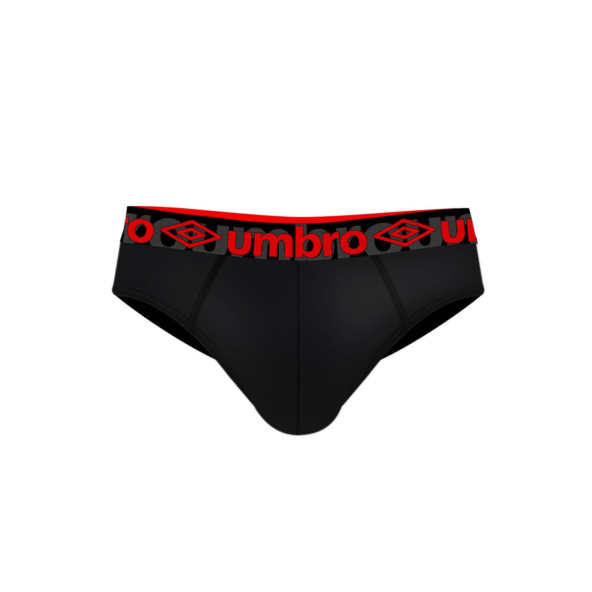 Voir la diapositive 4 : UMBRO Lot de 3 slips homme en coton ceinture colorée  Bak