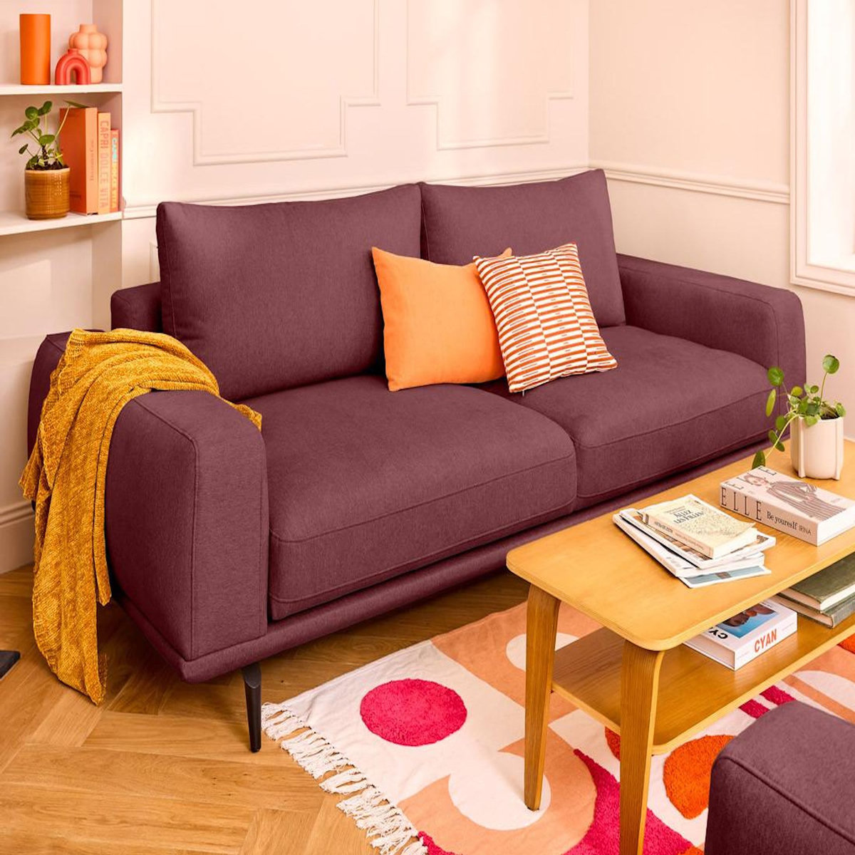 LISA DESIGN Vicence - canapé droit 3 places convertible en tissu