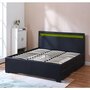 Voir la diapositive 2 : Habitat et Jardin LIT LED double avec 4 tiroirs  Nico  - 180 x 200 cm - Noir