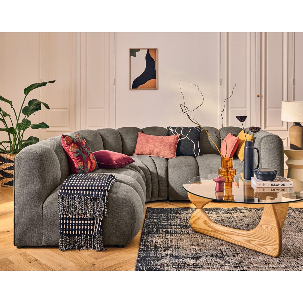 LISA DESIGN Debbie - module d'assise droit en tissu texturé