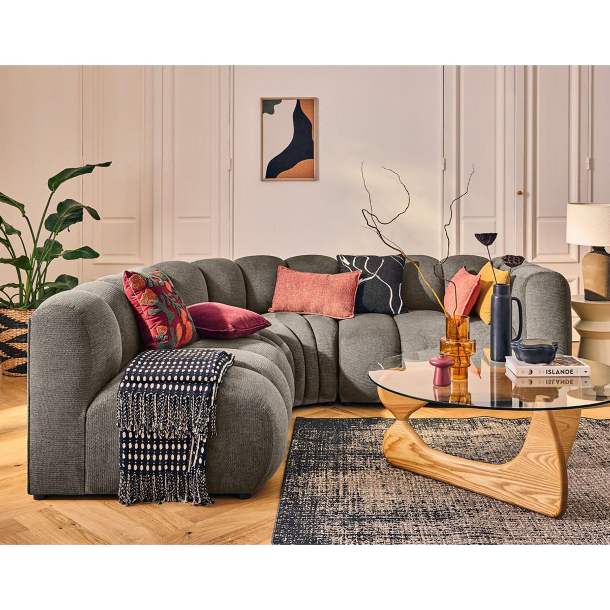 LISA DESIGN Debbie - module d'assise droit en tissu texturé