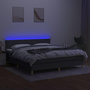 Voir la diapositive 3 : VIDAXL Sommier a lattes de lit et matelas et LED Gris fonce 180x200 cm