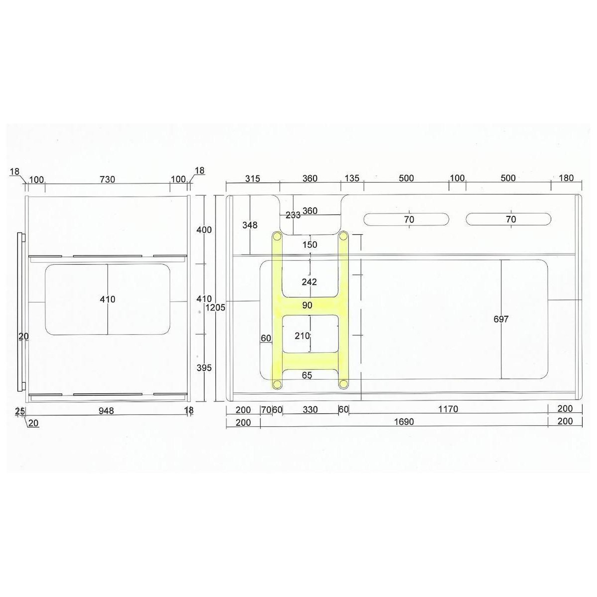 Voir la diapositive 3 : Paris Prix Lit superposé enfant  lucca  90x200cm blanc