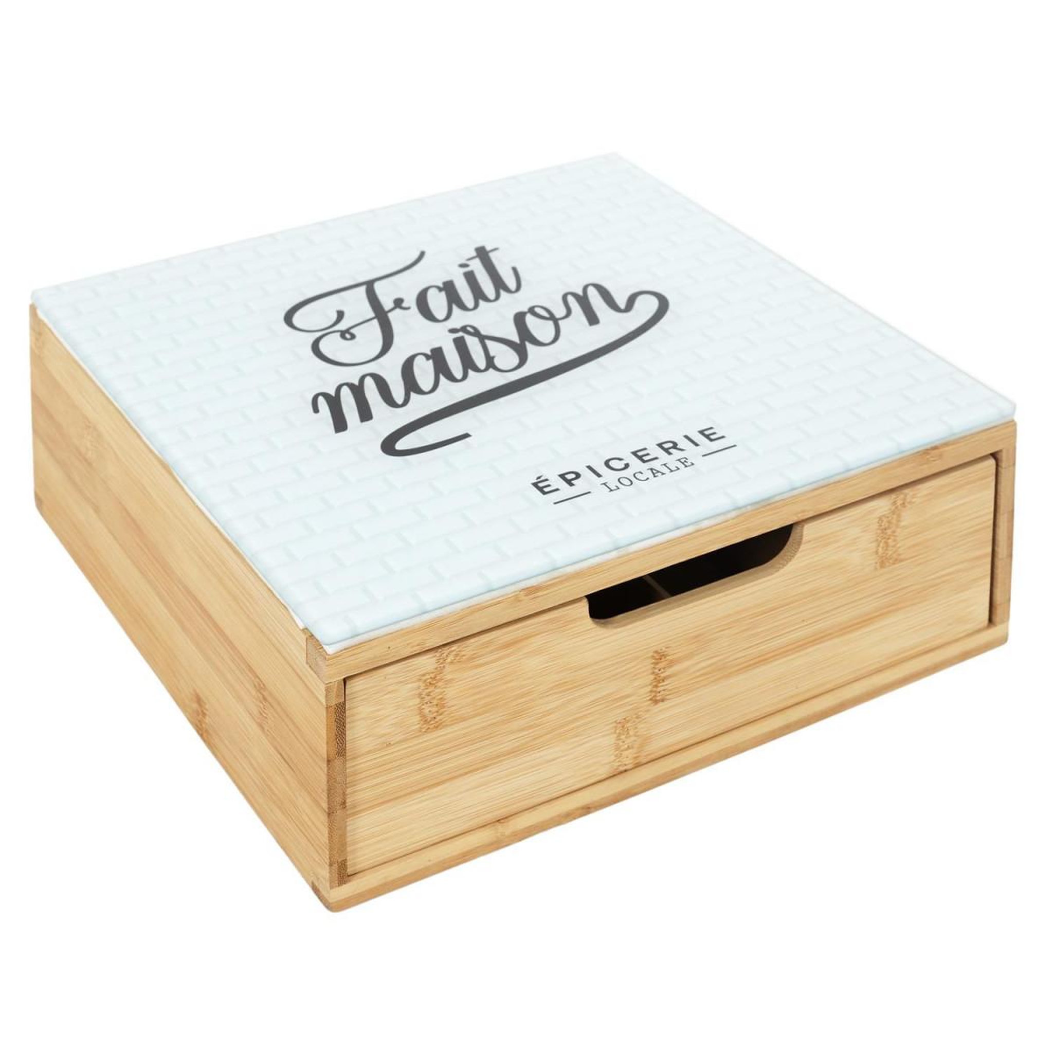 The Home Deco Factory Porte-Capsules avec Tiroir  Brooklyn  30cm Blanc