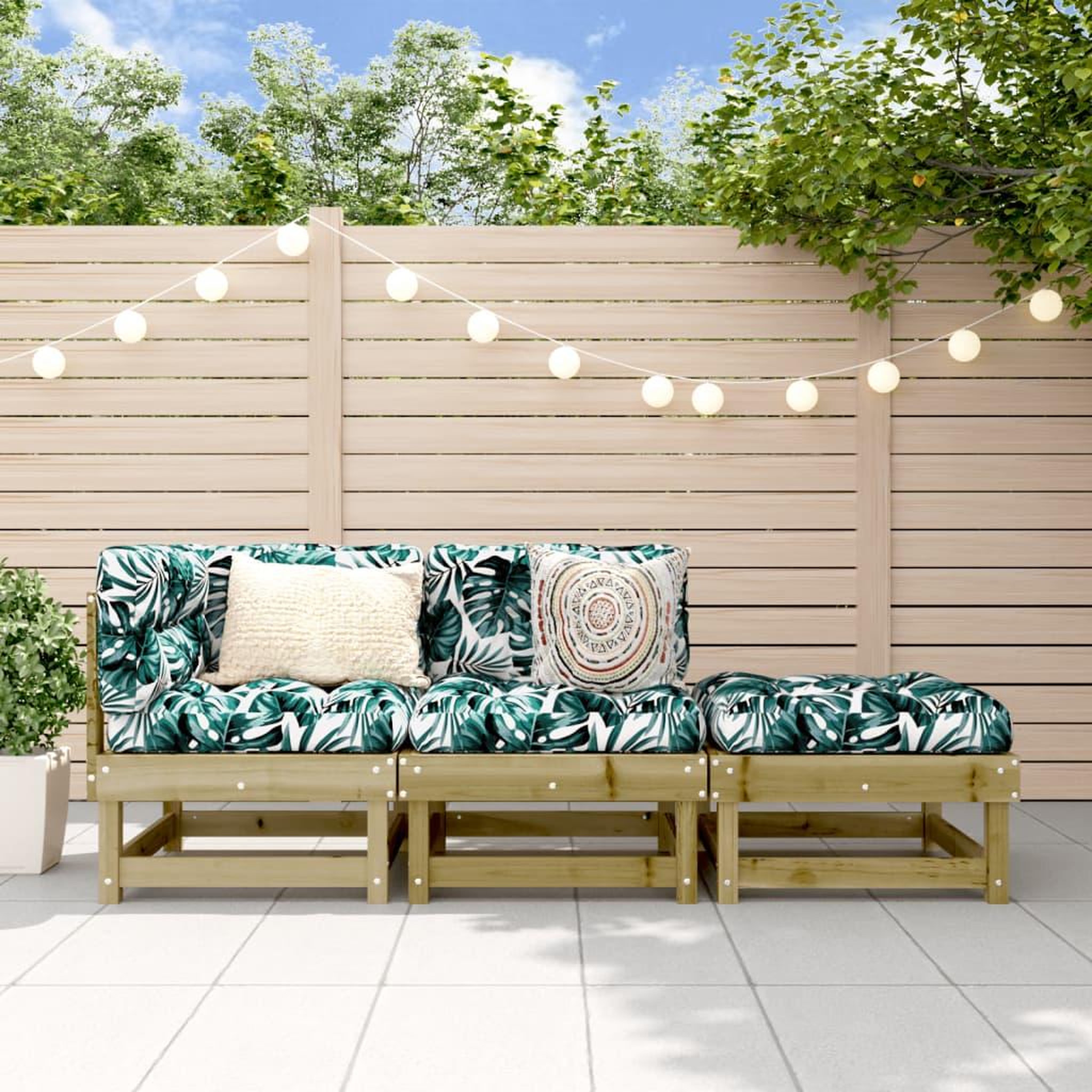 VIDAXL Salon de jardin 3 pcs bois de pin impregne