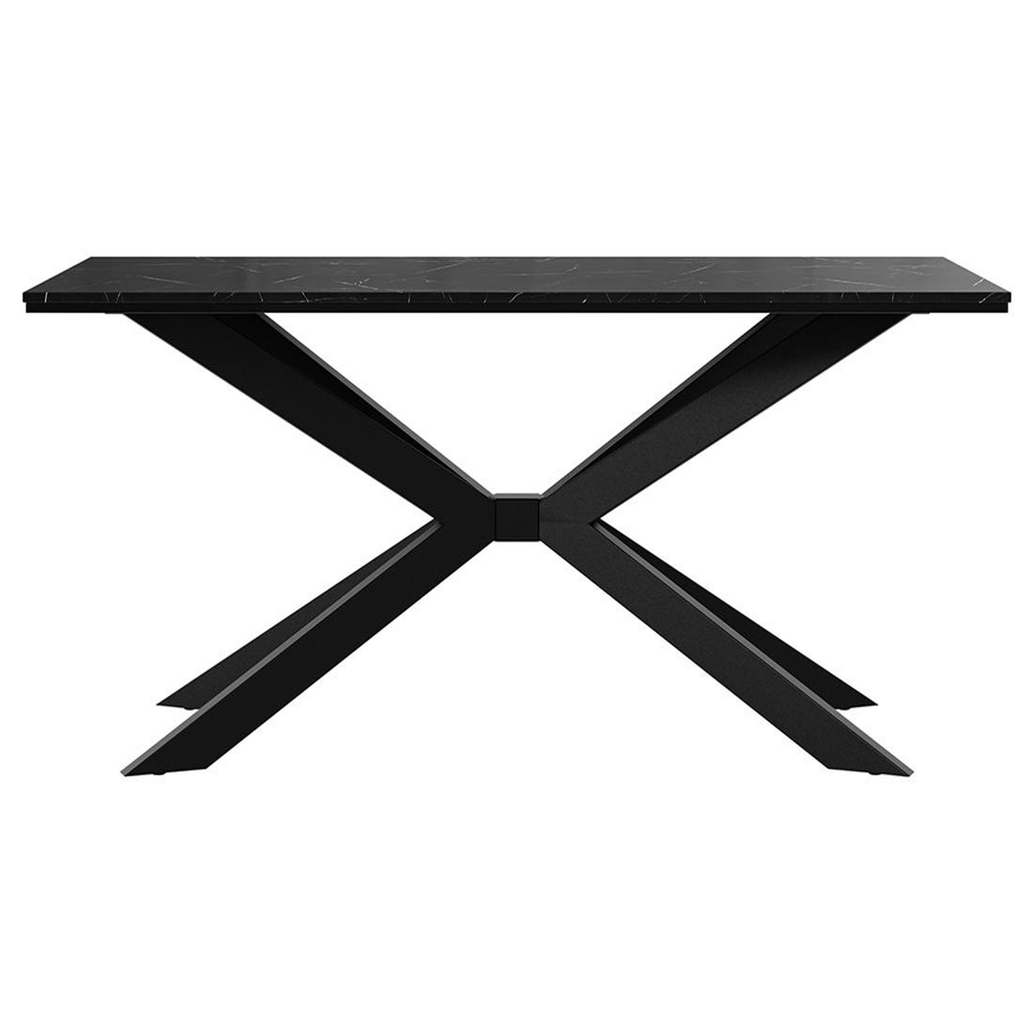 Voir la diapositive 3 : BEST MOBILIER Casey - table à manger - plateau effet marbre - pieds en métal - 4 à 8 personnes