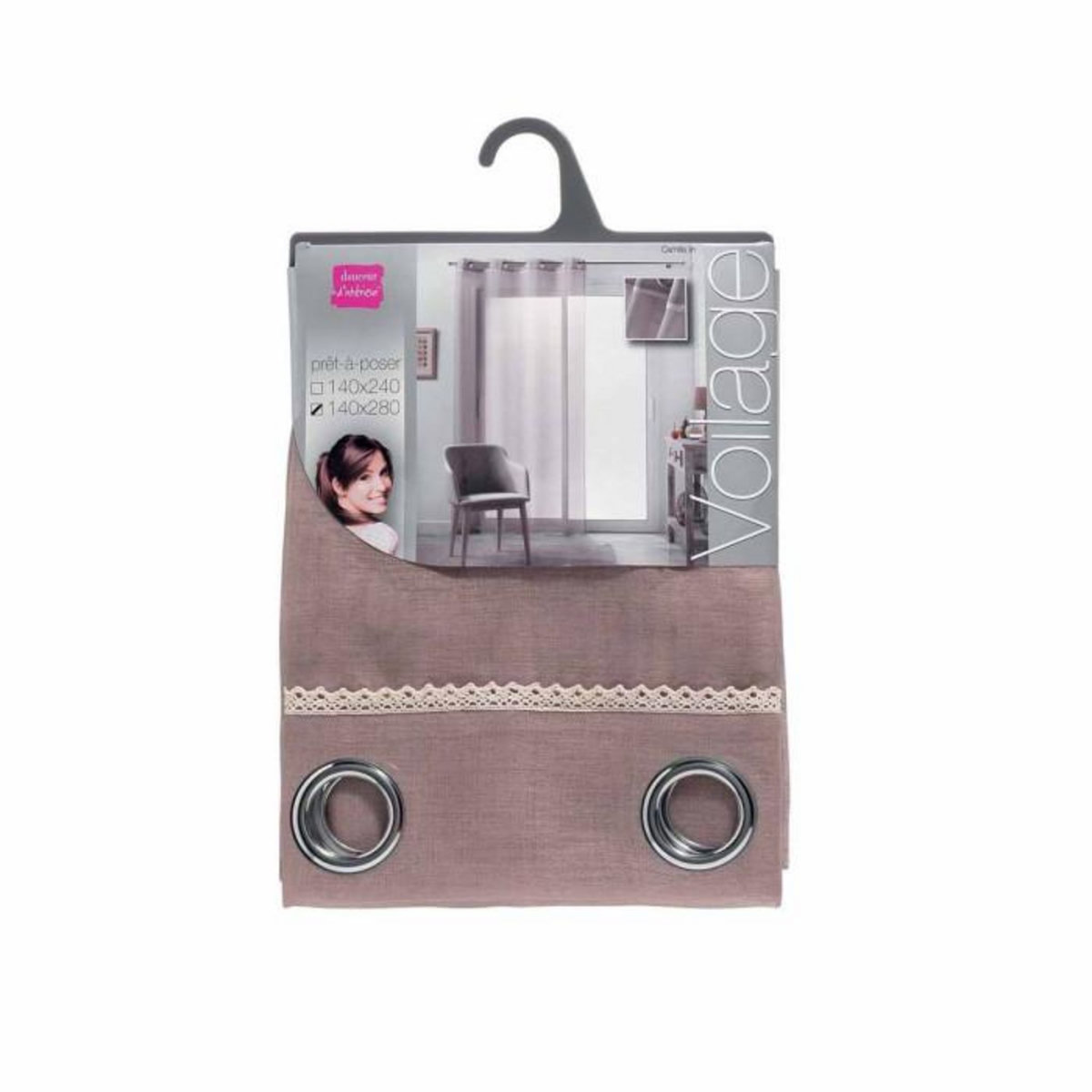 Paris Prix Rideau Voilage à Œillets  Camilla  140x280cm Lin