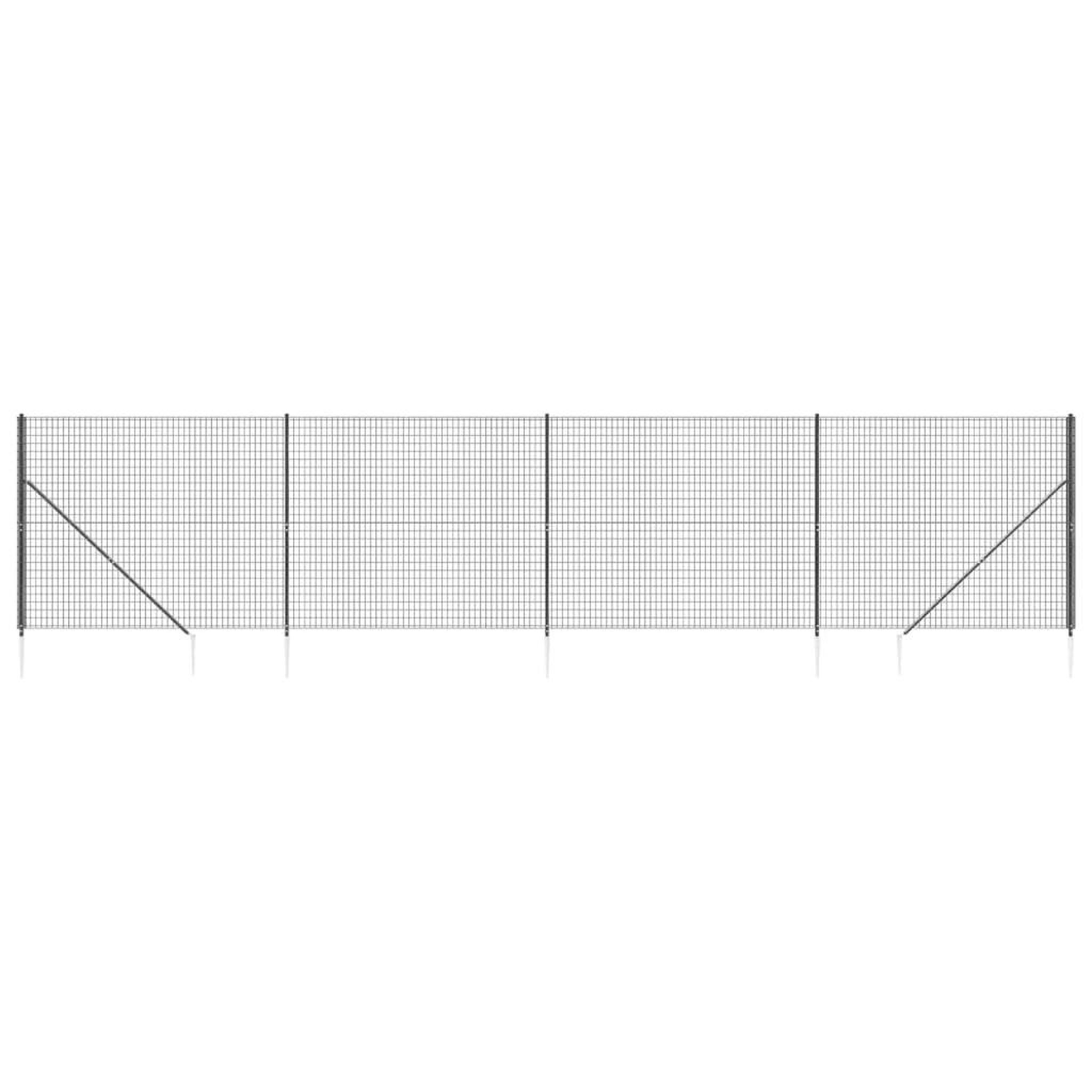 Voir la diapositive 2 : VIDAXL Cloture en treillis metallique et ancrage anthracite 1,4x10 m