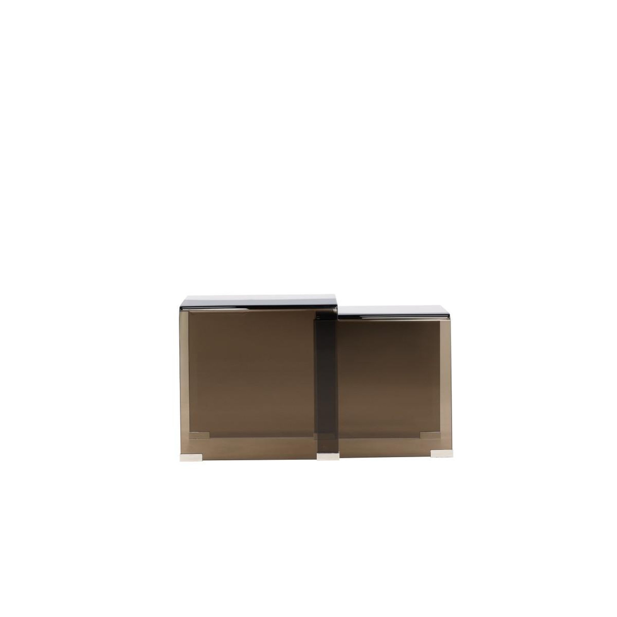 Voir la diapositive 3 : Paris Prix Lot de 2 tables d'appoint gigognes  telemark  42cm marron