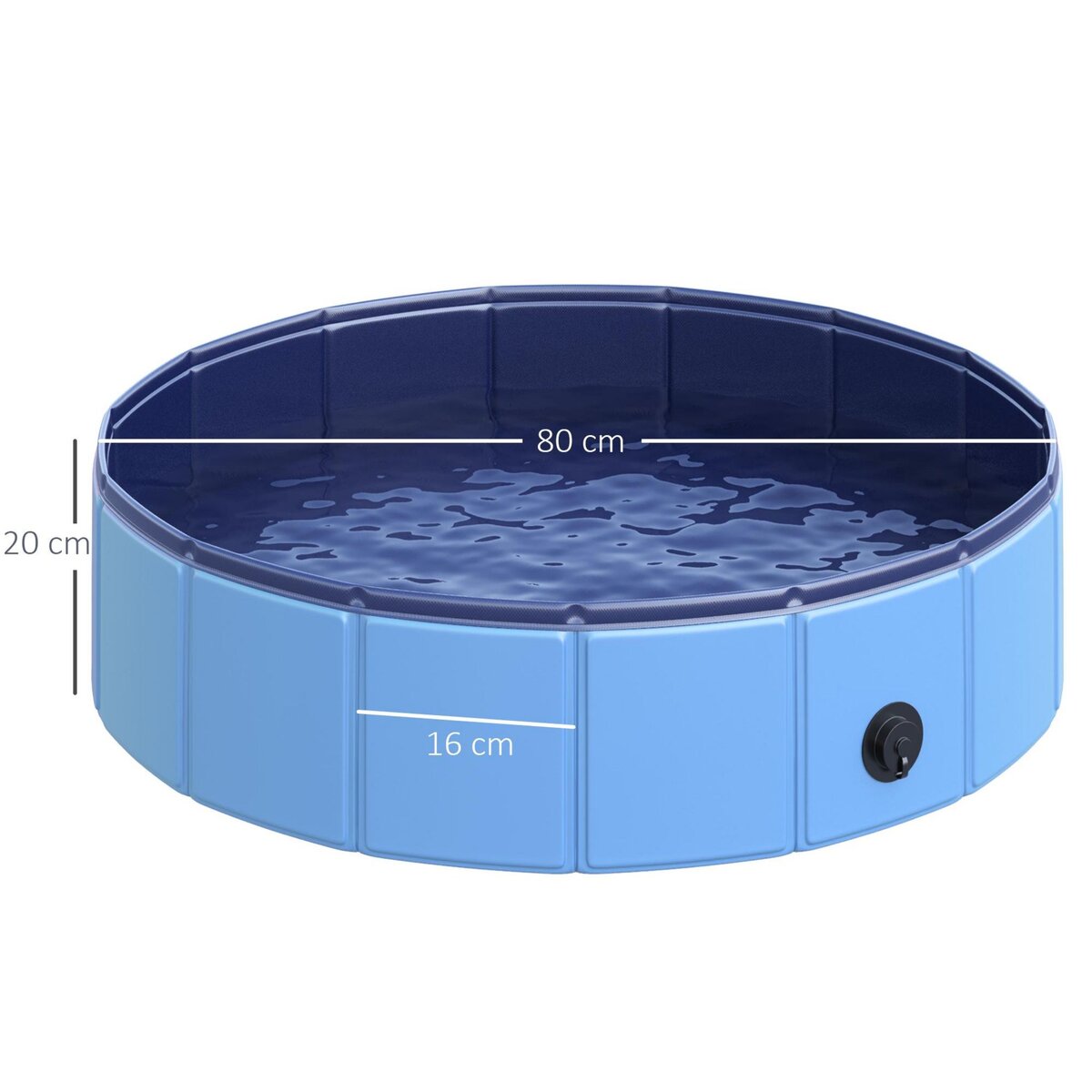 PAWHUT Piscine pour chien bassin PVC pliable anti-glissant facile à nettoyer diamètre 80 hauteur 20 cm bleu