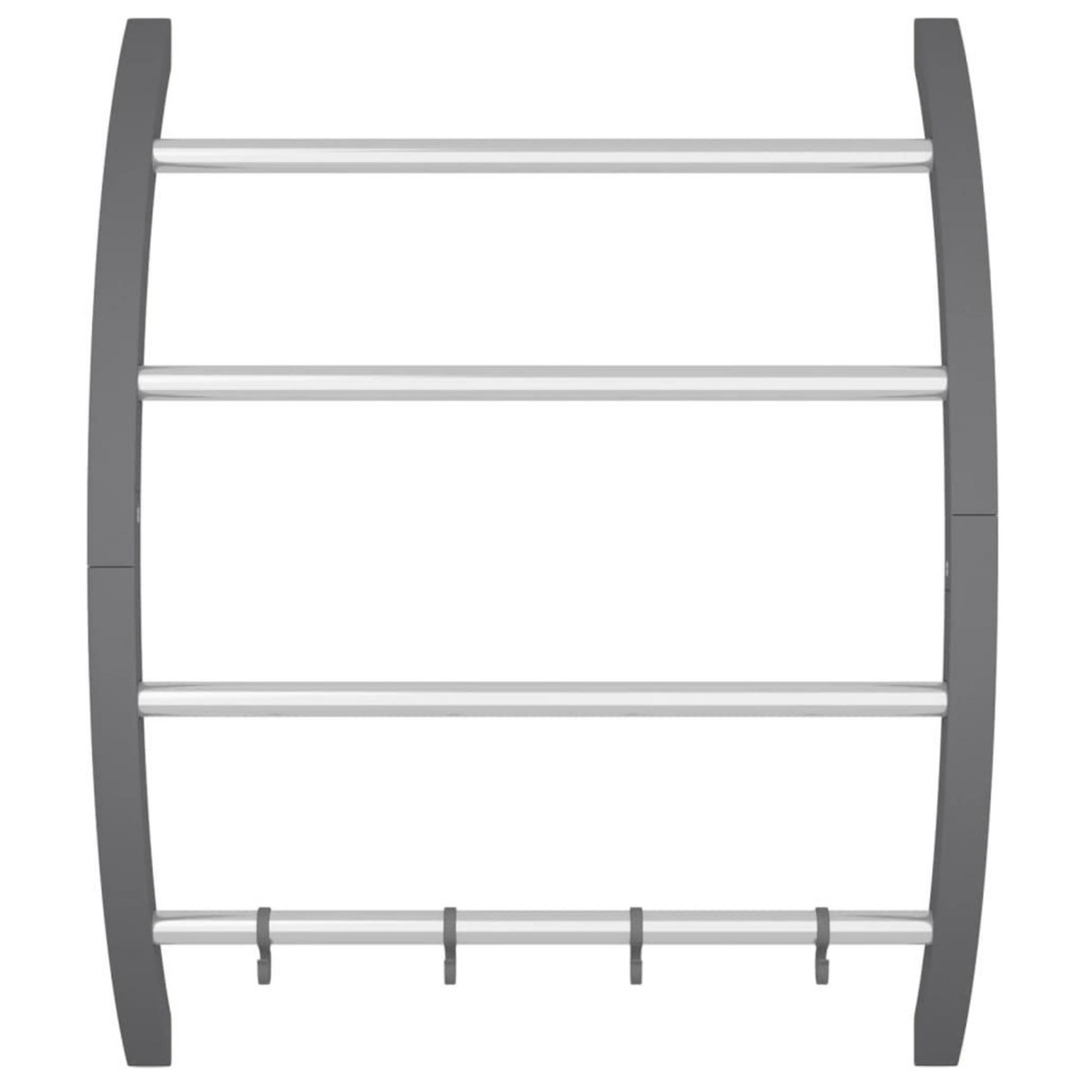 VIDAXL Porte-serviettes avec crochets Argente 56x16x72 cm Aluminium