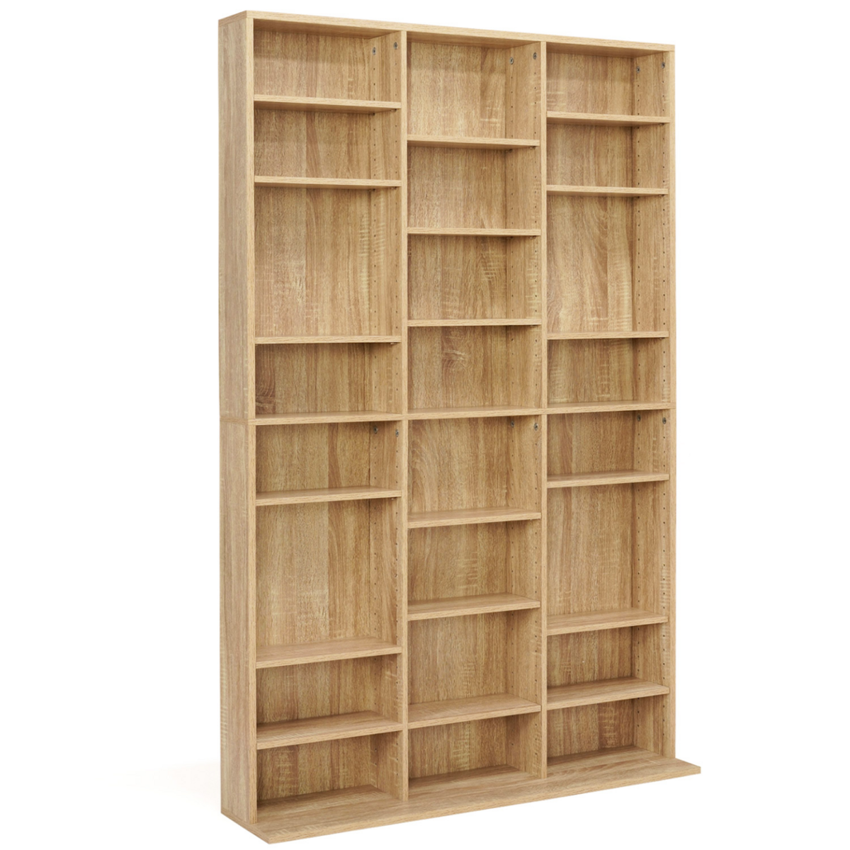 ID MARKET Bibliothèque étagère CD CEYLIA 30 cases avec étagères modulables effet bois