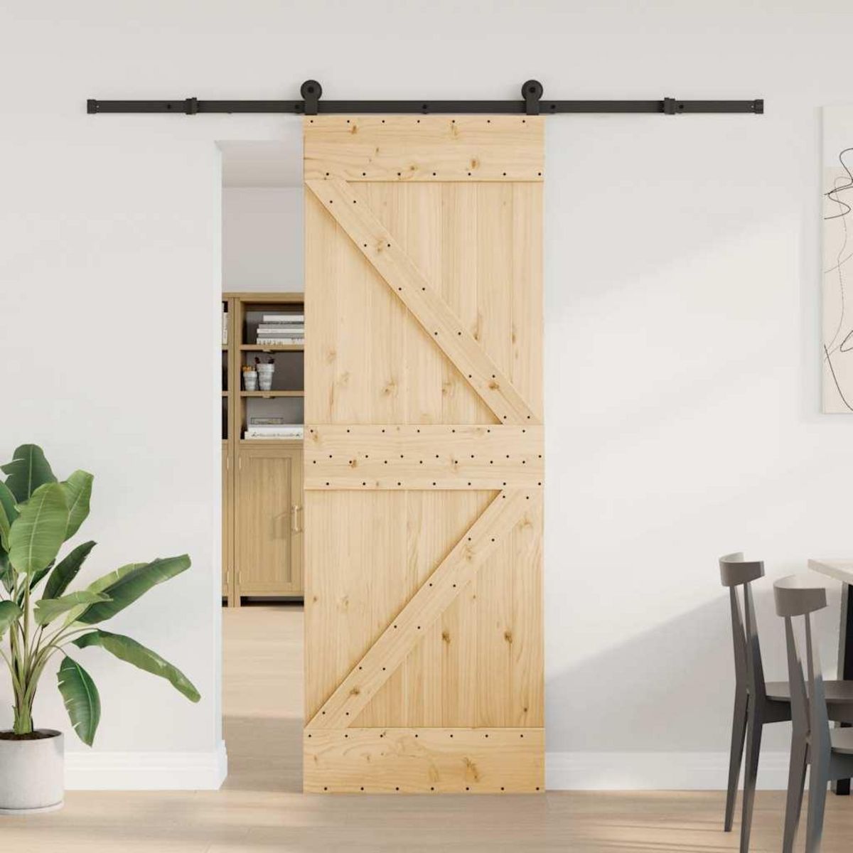 VIDAXL Porte coulissante et kit de quincaillerie 70x210 cm pin massif