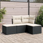 Voir la diapositive 1 : VIDAXL Salon de jardin 4 pcs avec coussins noir resine tressee