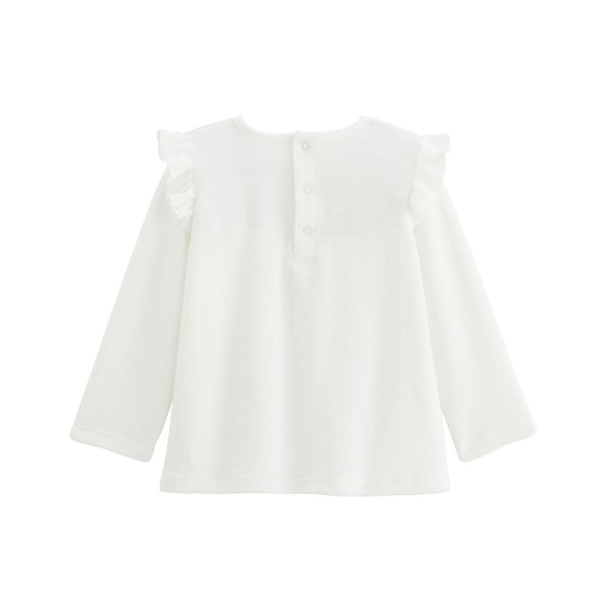 Petit Béguin Pyjama enfant 2 pièces en velours écru Louisa