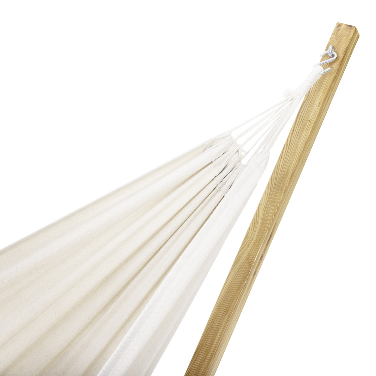 ID MARKET Hamac avec support bois et toile écrue TAHITI