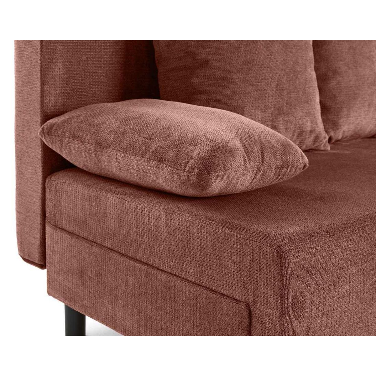 BEST MOBILIER Gloria - canapé d'angle réversible 4 places convertible avec coffre en tissu texturé