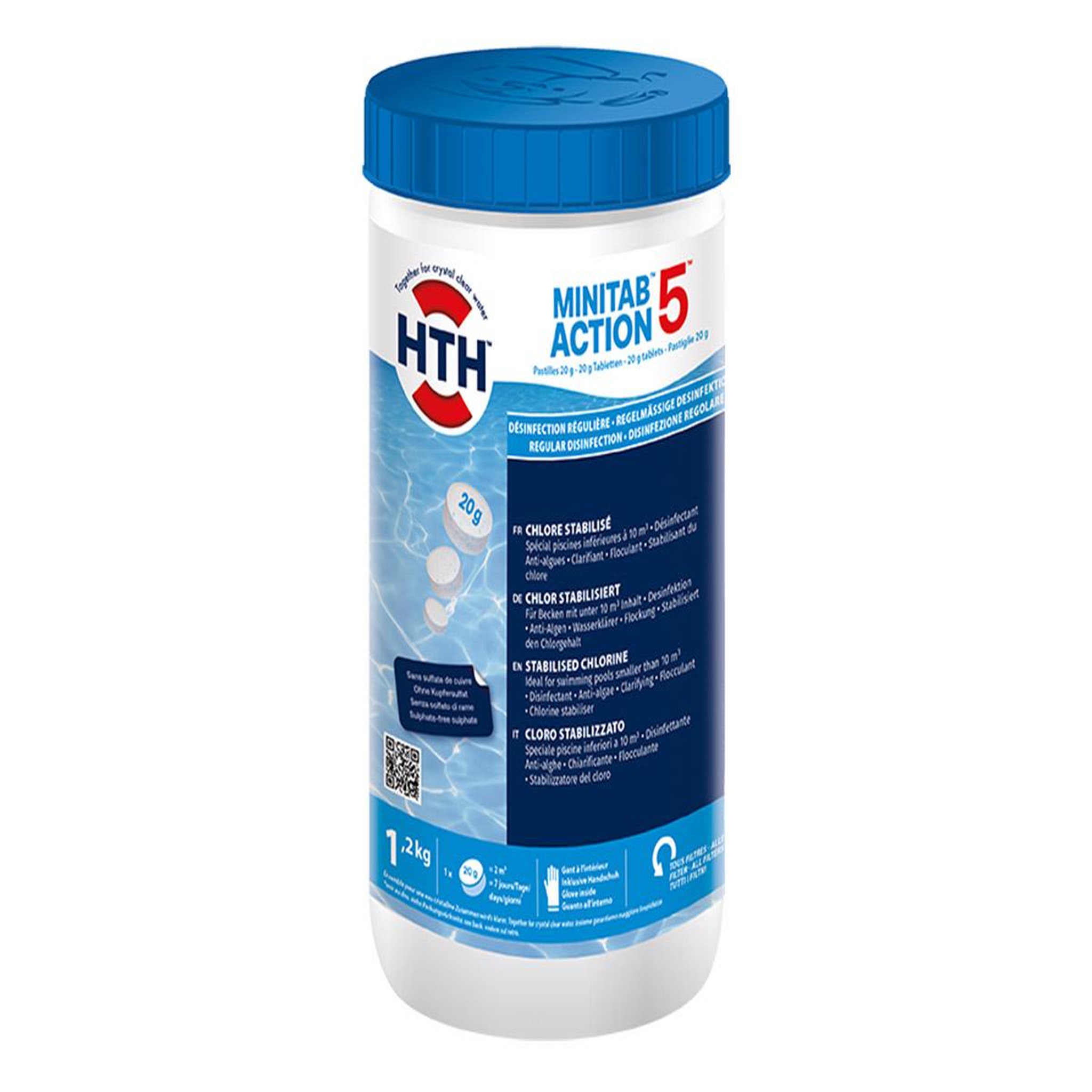 HTH Chlore en pastilles minitab action 5 1,20 kg - hth