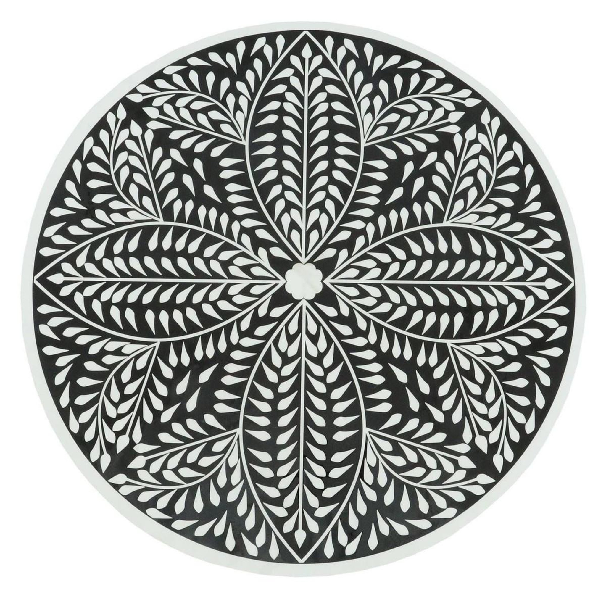 Voir la diapositive 3 : Paris Prix Table basse ronde  flower  66cm noir & blanc