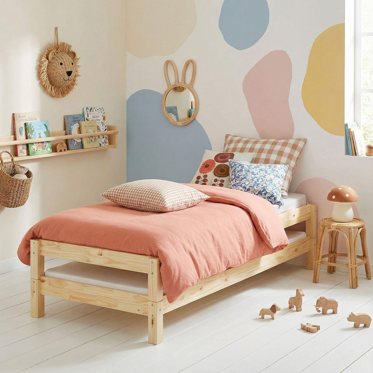 IDIMEX Lot de 2 lits superposables 80x190 cm RINO en pin massif