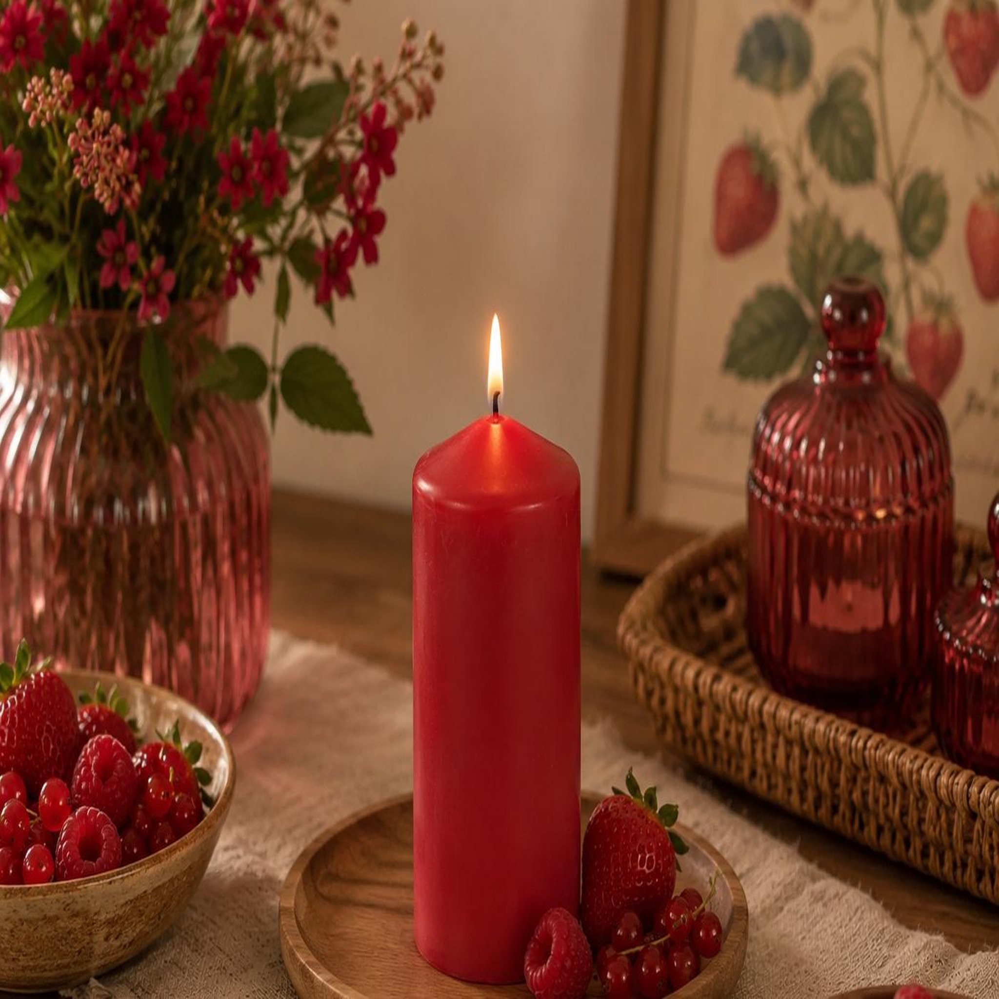 Voir la diapositive 2 : Eden Bougie pilier parfumée fruits rouges