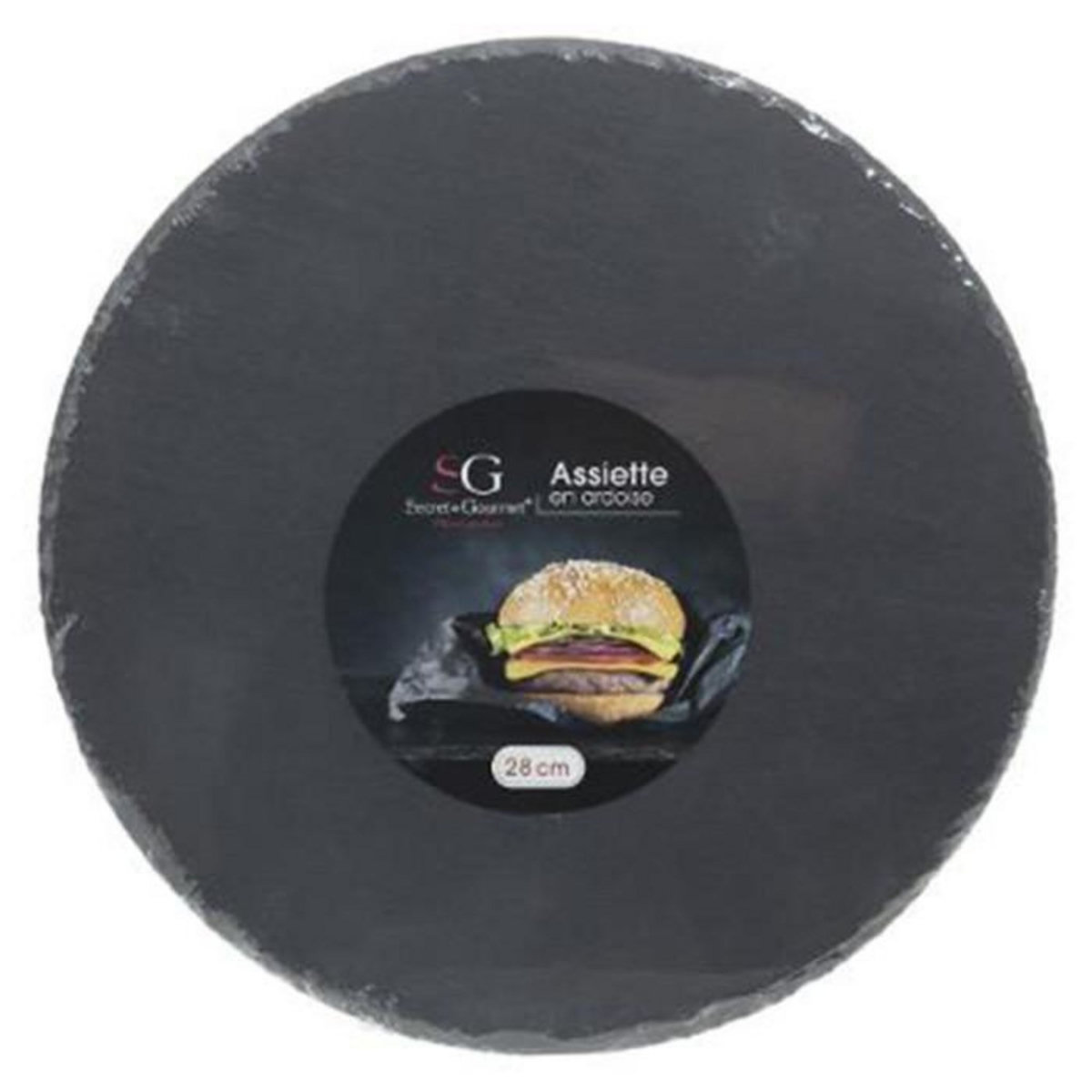 SECRET DE GOURMET Lot de 6 Assiettes Plates  Ardoise  28cm Gris