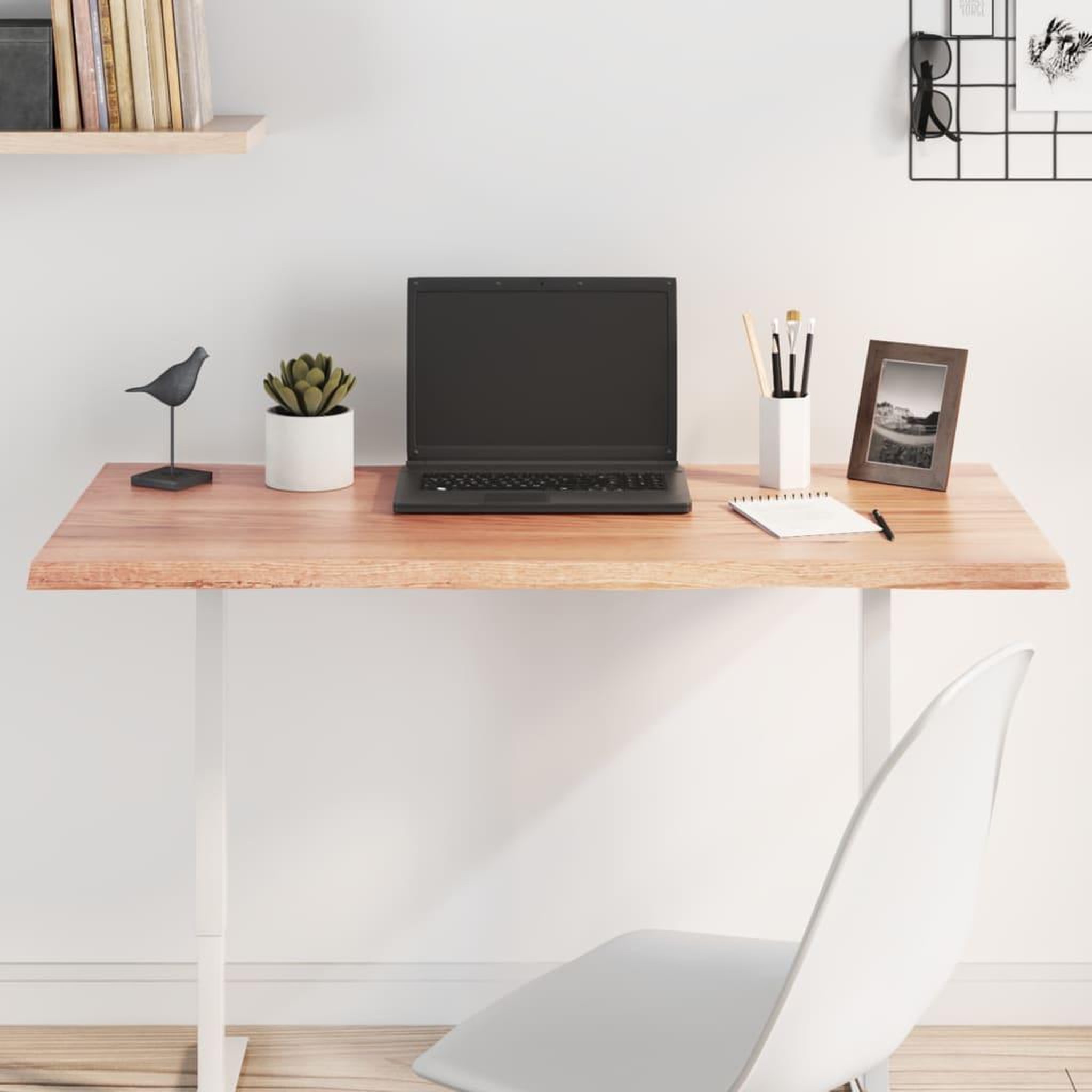 VIDAXL Dessus de table bois chene massif traite bordure assortie