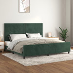 VIDAXL Cadre de lit sans matelas vert fonce 200x200 cm velours