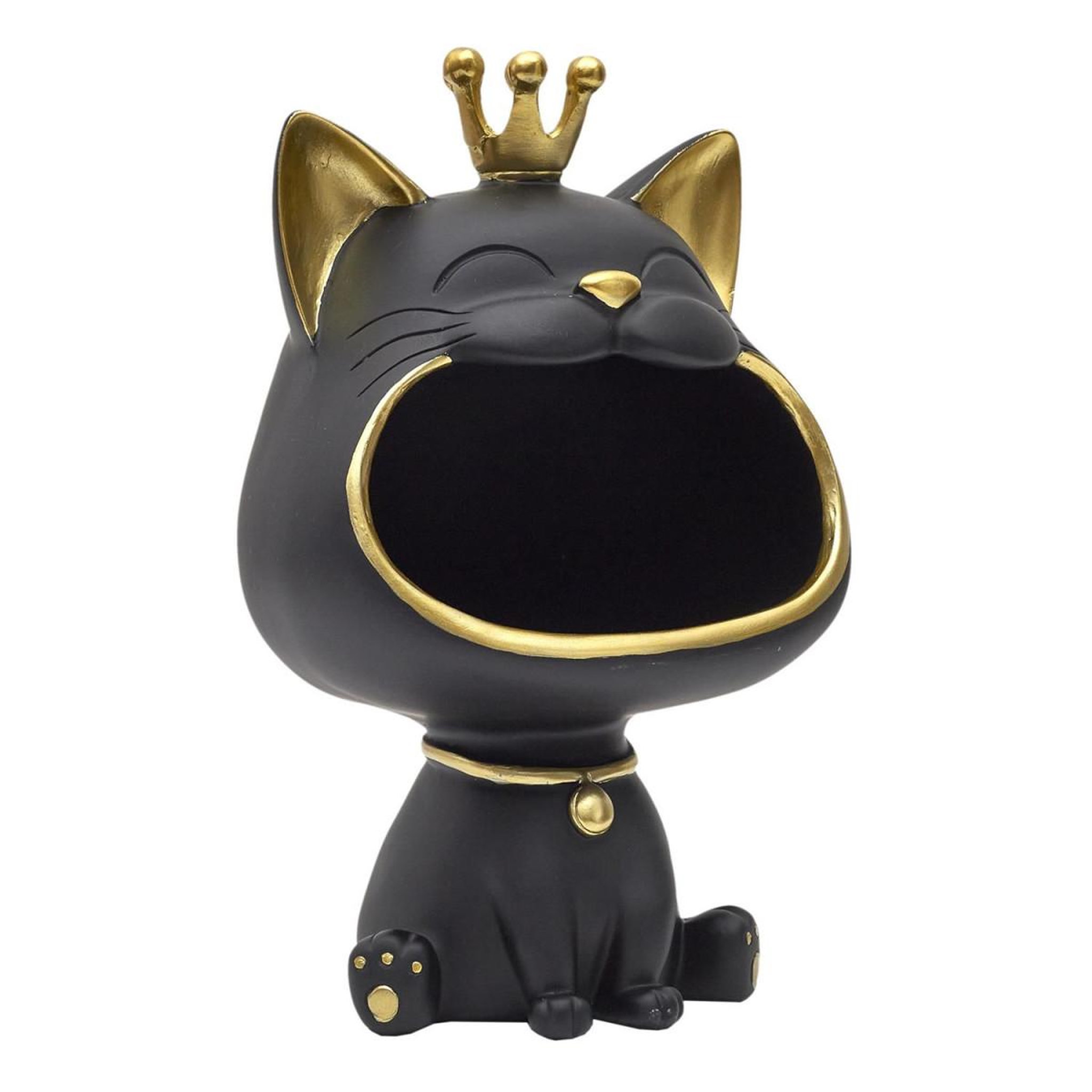 The Home Deco Factory Vide-poche statue  chat  25cm noir