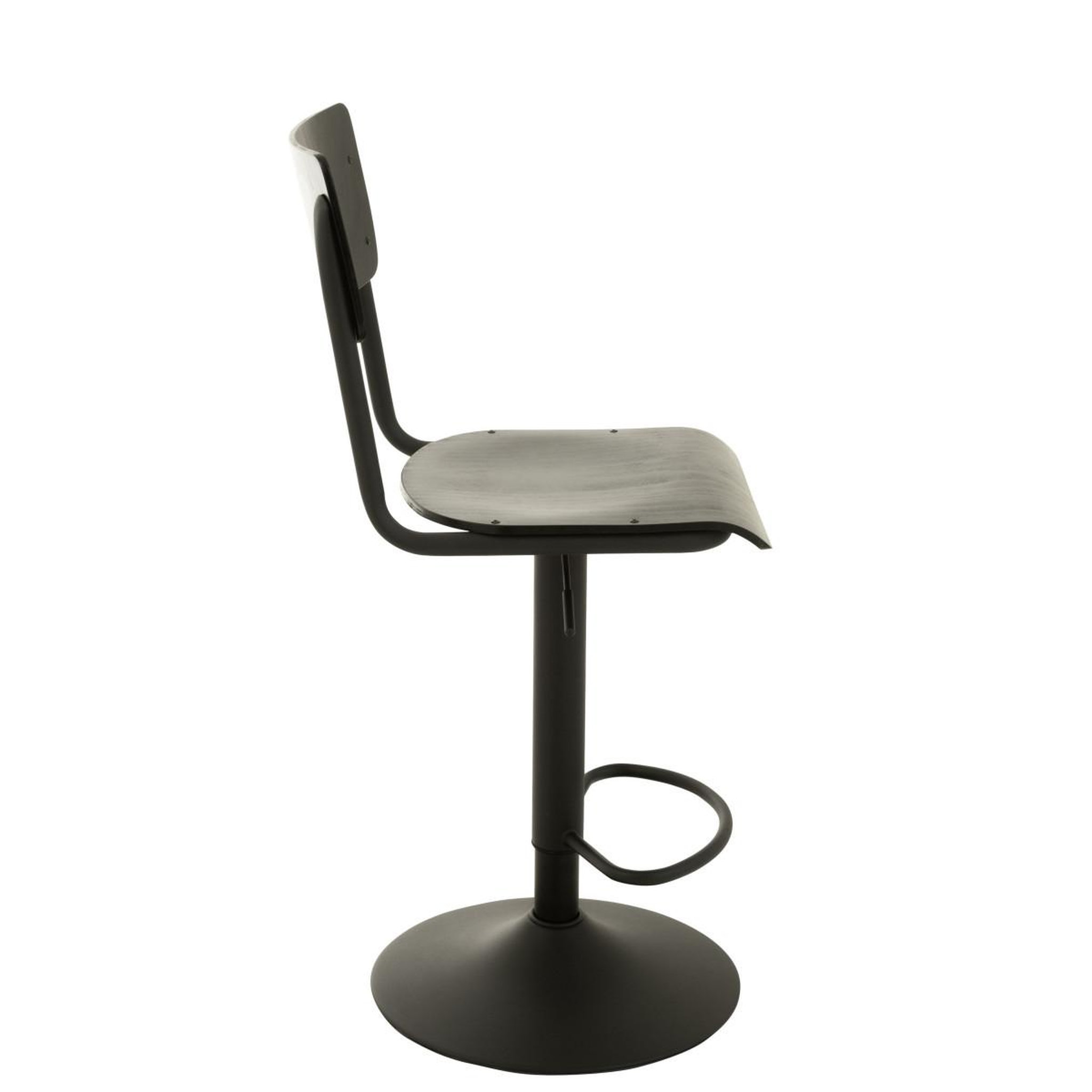 Voir la diapositive 4 : J-LINE Tabouret de bar en bois  mauricio  105cm noir