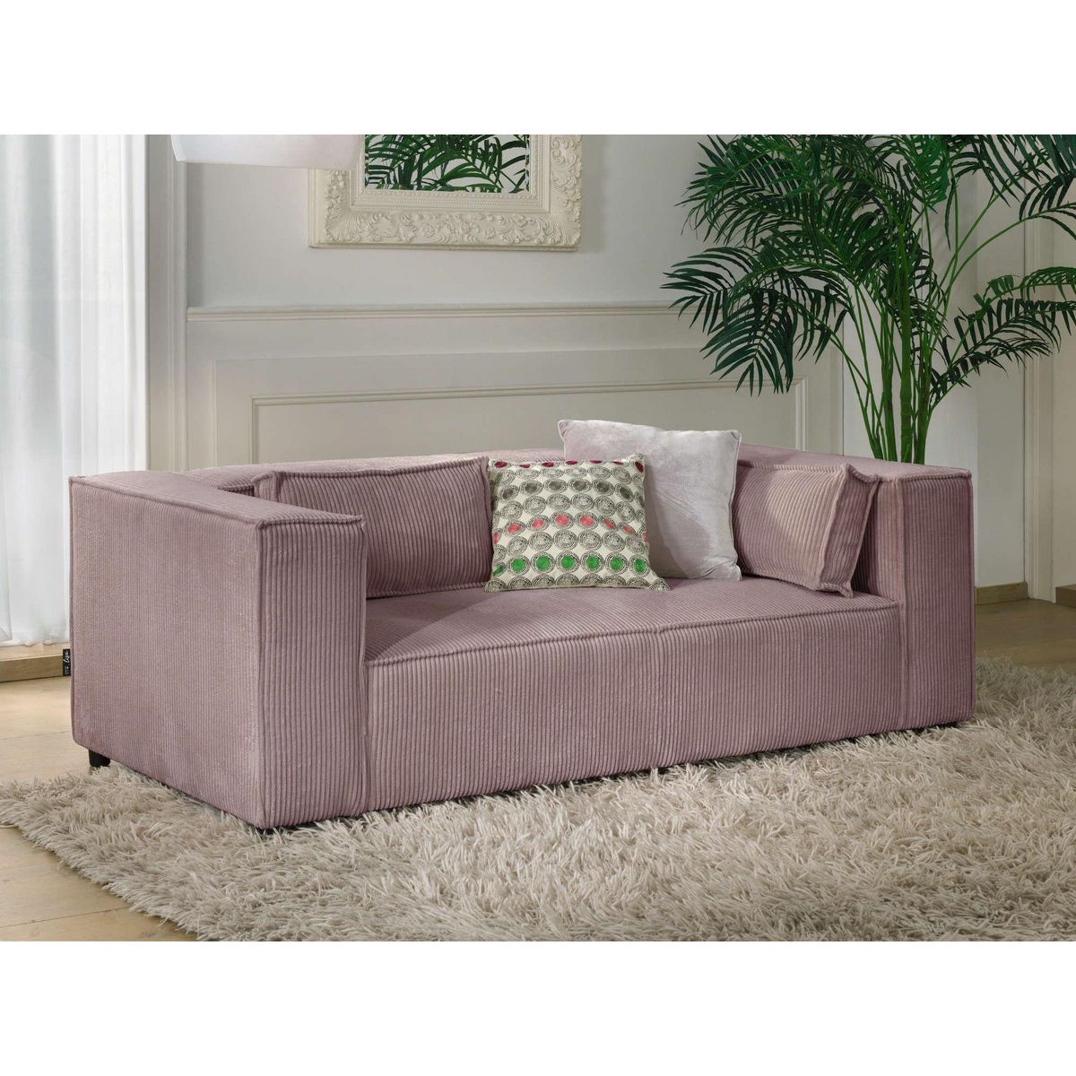 LISA DESIGN Stella - canapé fixe 2 places - en velours côtelé - style contemporain