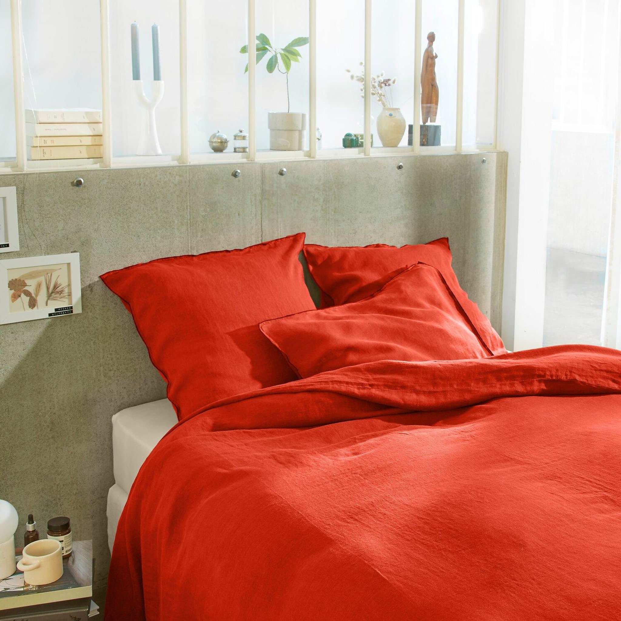 Voir la diapositive 6 : BATON ROUGE Parure de housse de couette 100% lin lavé 160gsm