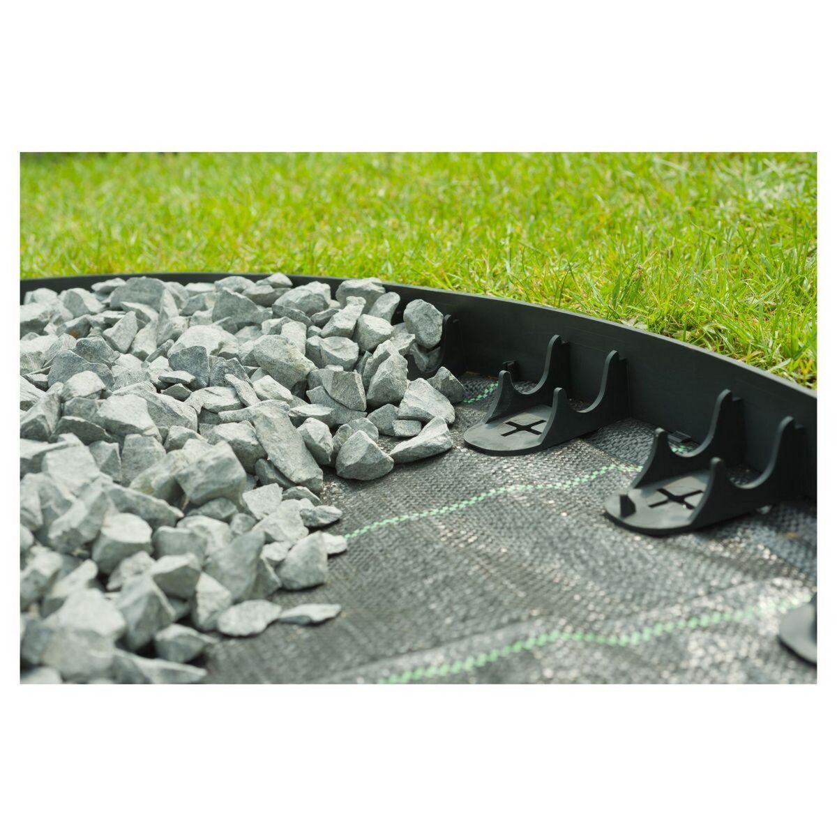 Nature Bordure à gazon - PP/PE, noir, 16x ancres
