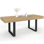 ID MARKET Table à manger extensible rectangle PHOENIX 4-8 personnes bois et noir 160-200 cm