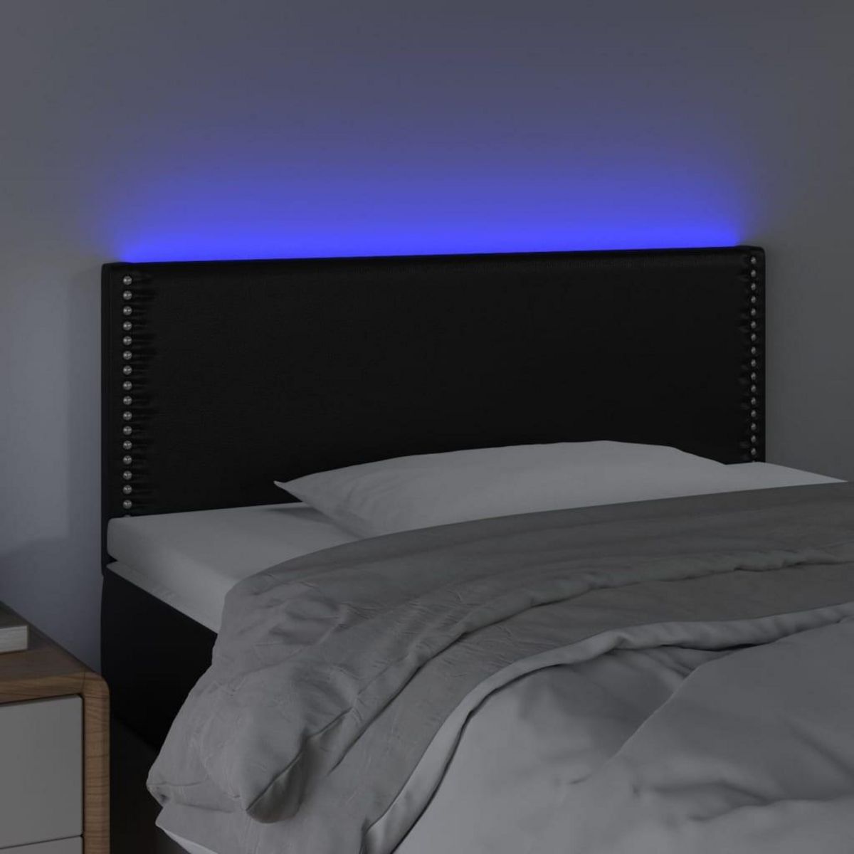 VIDAXL Tete de lit a LED Noir 90x5x78/88 cm Similicuir