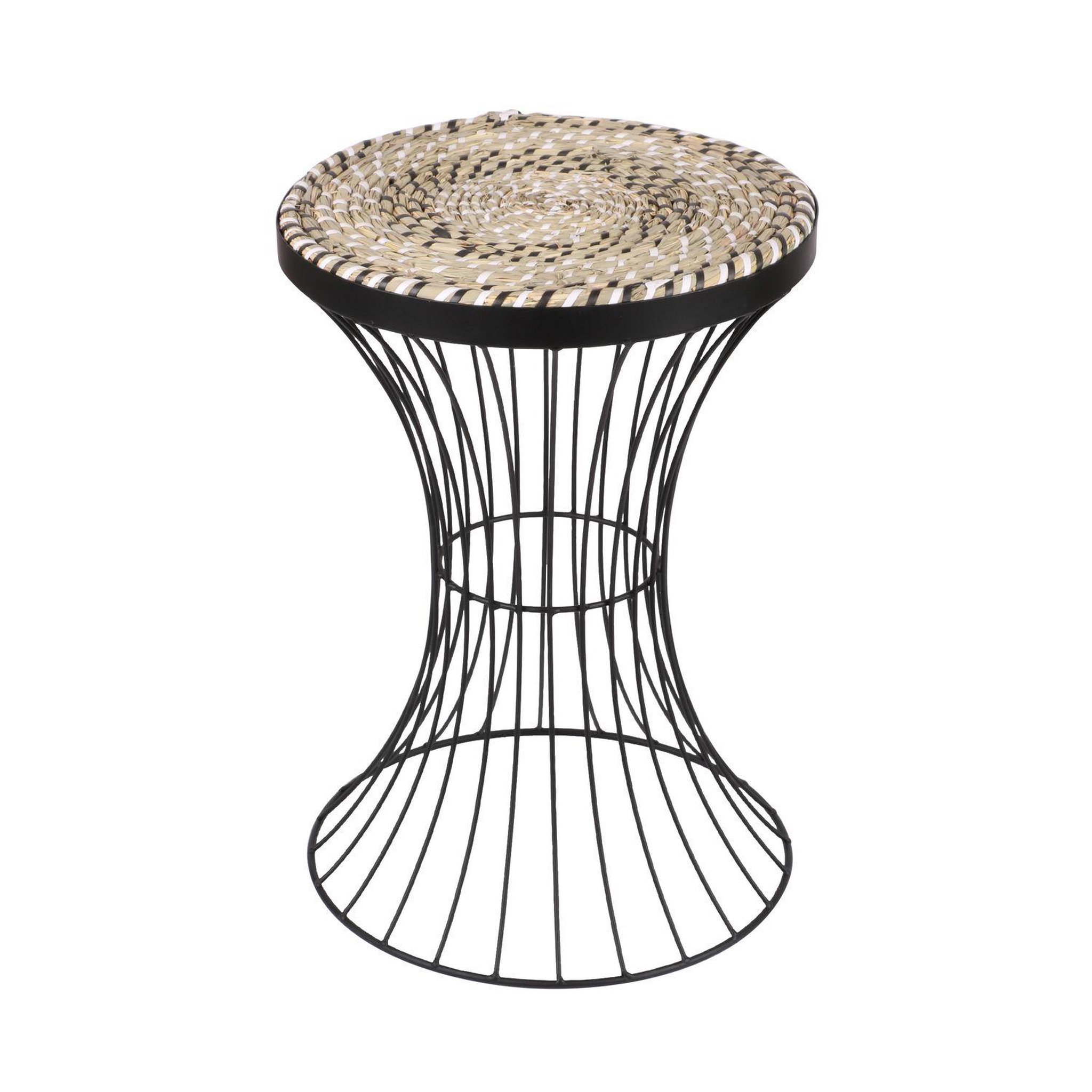 DIVERS Table d'appoint en métal Bohême - Diam. 35 x H. 50 cm - Noir
