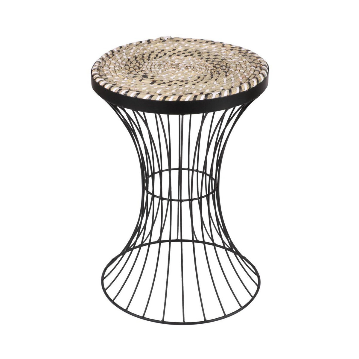 DIVERS Table d'appoint en métal Bohême - Diam. 35 x H. 50 cm - Noir