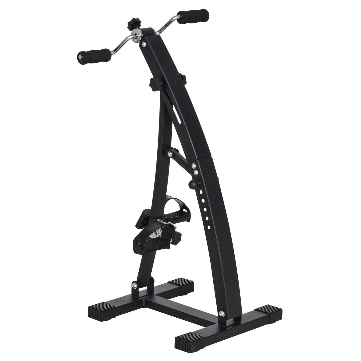 HOMCOM Vélo d'appartement pédalier rééducation bras jambes écran LCD multifonctions hauteur guidon réglable 40L x 42,5l x 100H cm acier noir