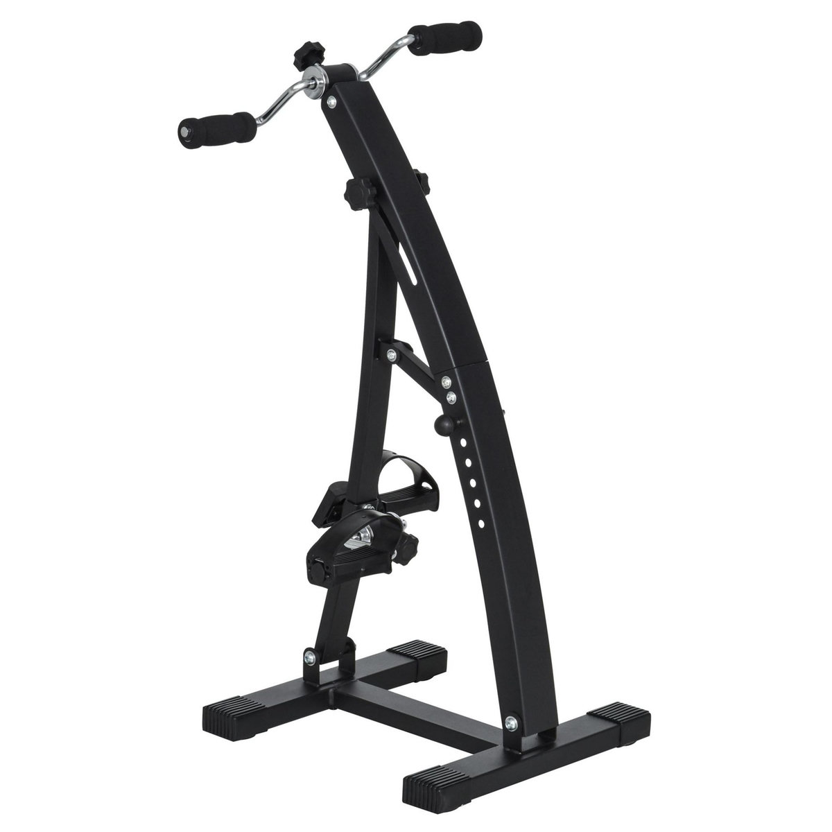 HOMCOM Vélo d'appartement pédalier rééducation bras jambes écran LCD multifonctions hauteur guidon réglable 40L x 42,5l x 100H cm acier noir