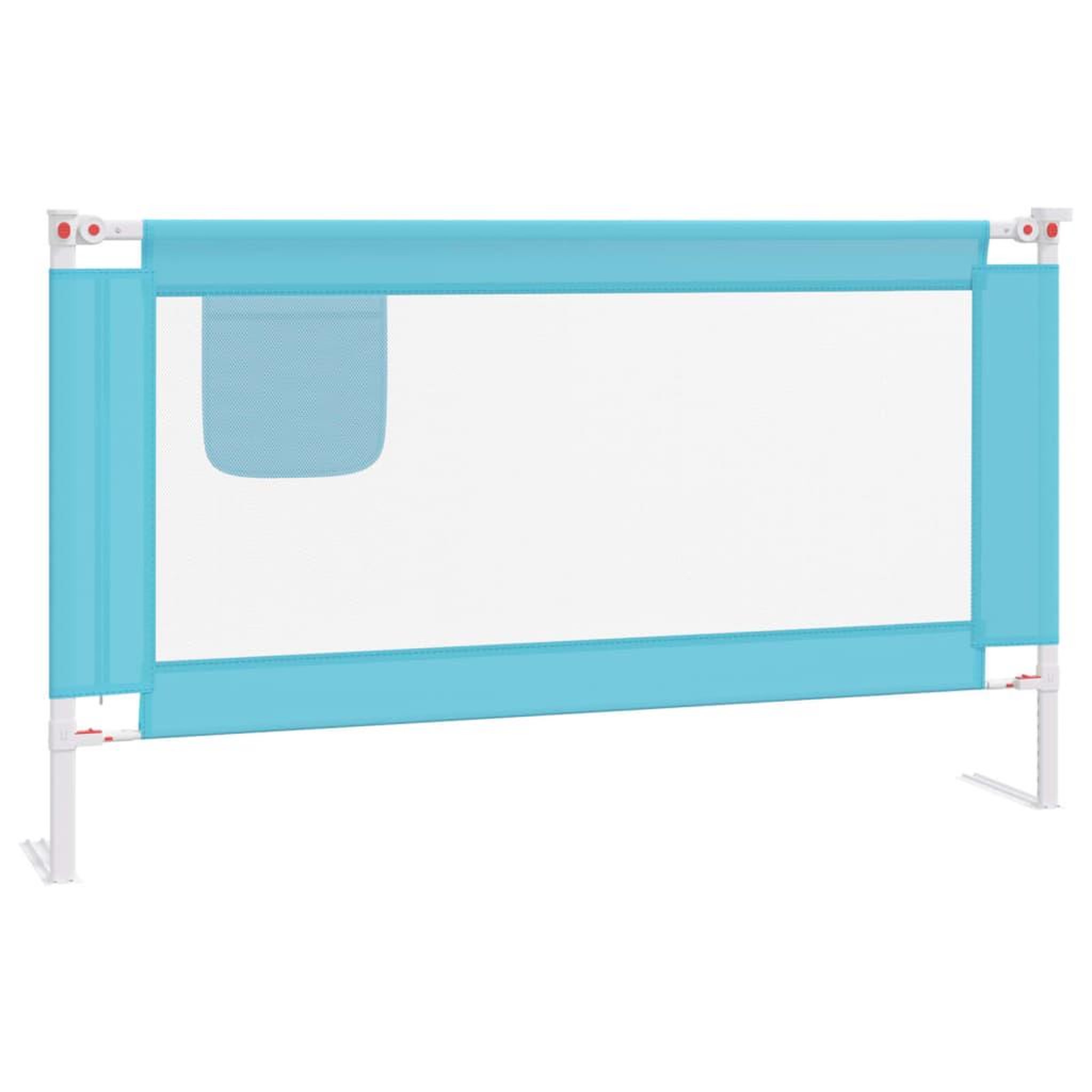 Voir la diapositive 2 : VIDAXL Barriere de securite de lit d'enfant Bleu 140x25 cm Tissu