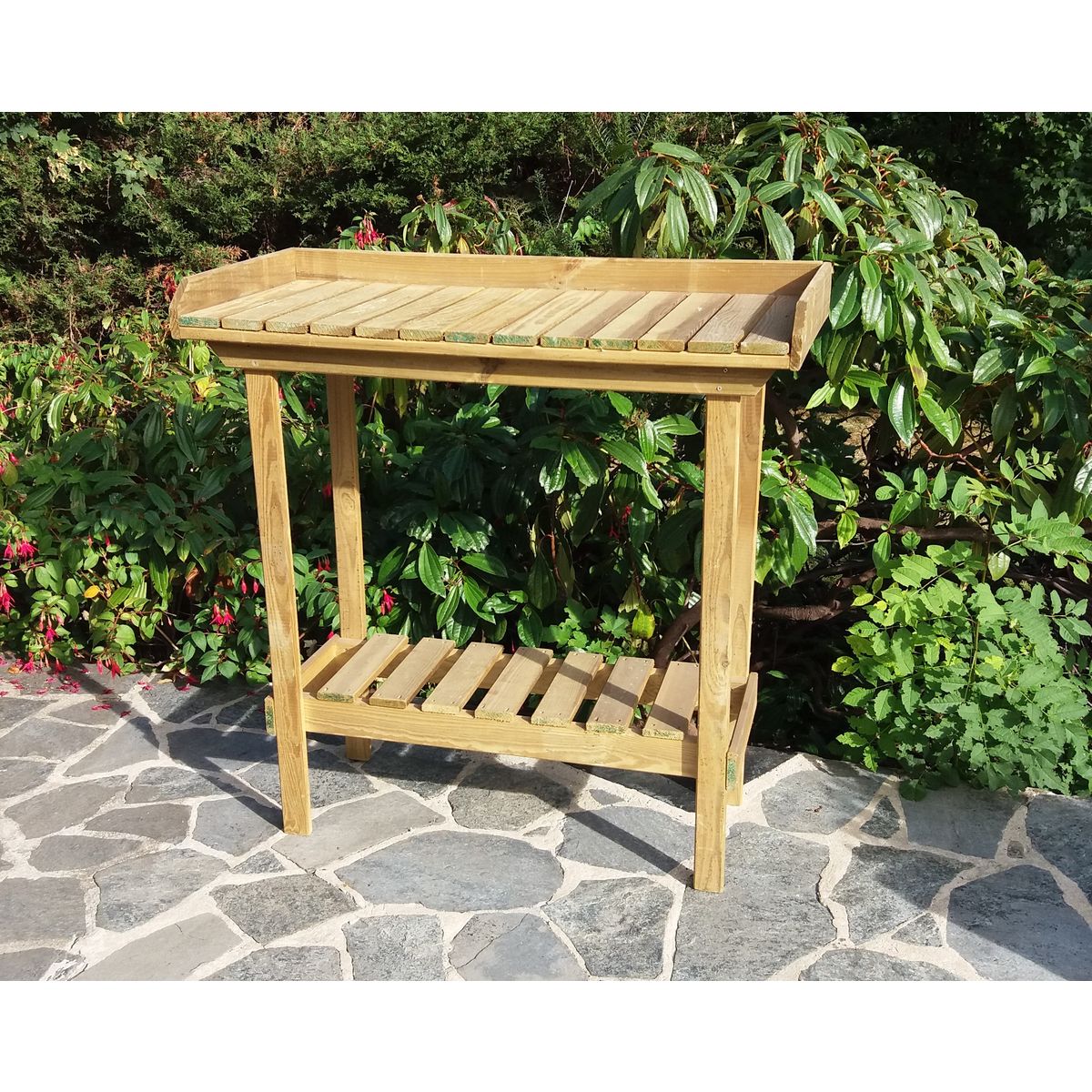 Jardin sauvage Table de jardinier à rempoter en bois 108 x 52 x 92 cm