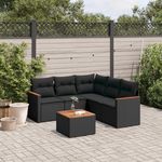 VIDAXL Salon de jardin 6 pcs avec coussins noir resine tressee