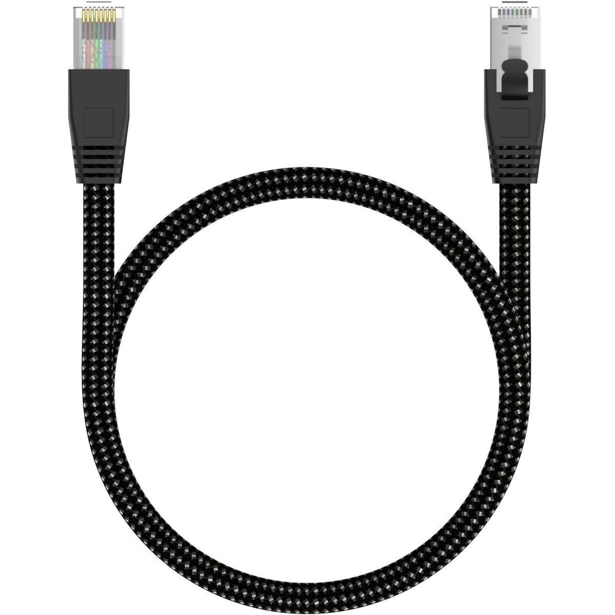 Voir la diapositive 5 : ADEQWAT Câble ethernet rj45 1m droit cat8 noir