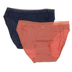 DIM x2 Slips Marine/Orange Femme Dim Hipsters. Coloris disponibles : Orange