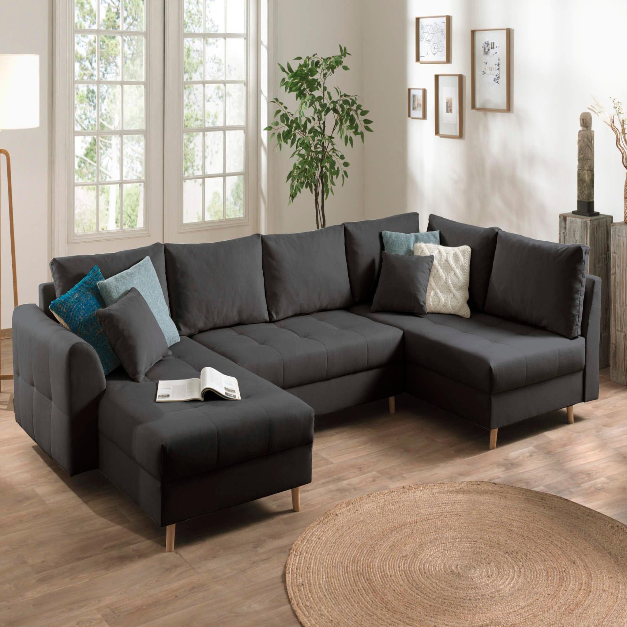 Voir la diapositive 1 : LISA DESIGN Rune - canapé panoramique - 7 places - style scandinave - droit