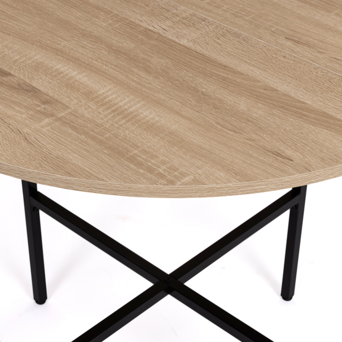 ID MARKET Table à manger ronde DETROIT 4 personnes design industriel 80 cm