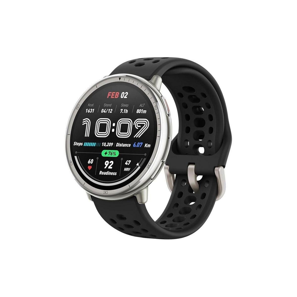 AMAZFIT Montre sport Active 2 Round Black Sport Silicone