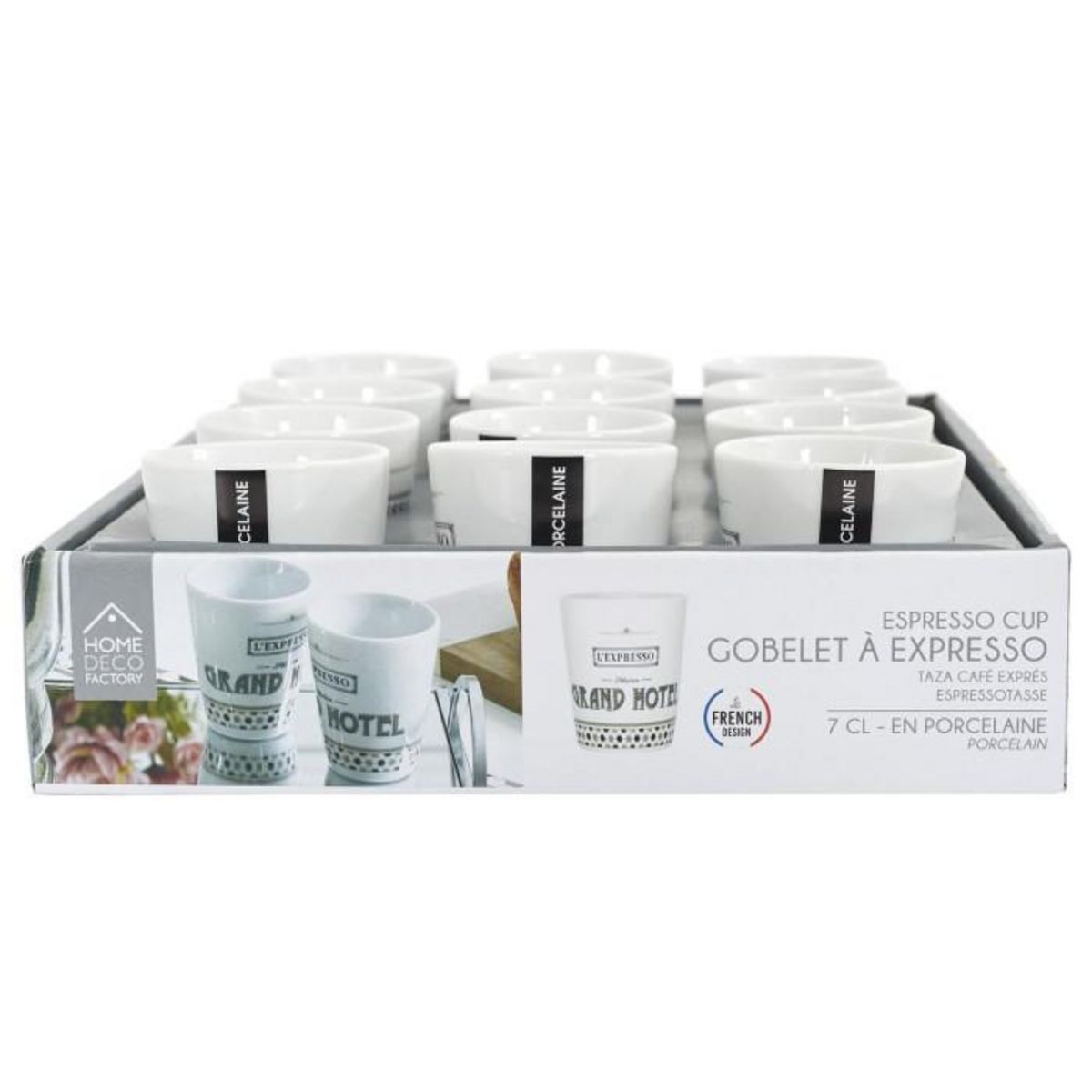 Paris Prix Lot de 6 Tasses à Café  Grand Hôtel  7cl Blanc